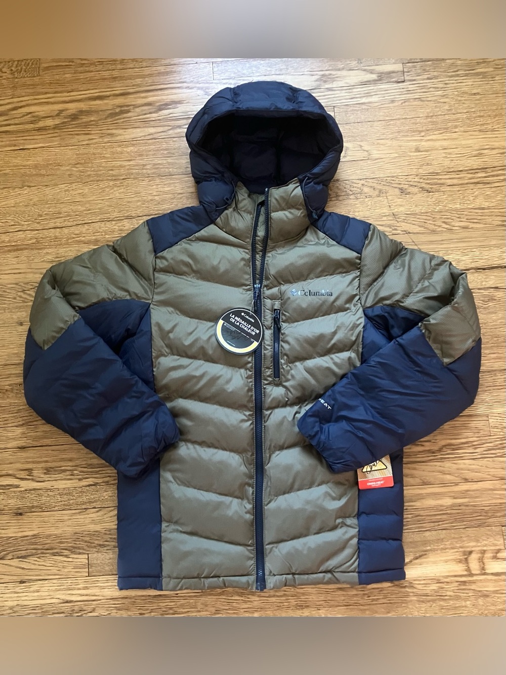 Columbia Labyrinth Loop Hooded Jacket Omni Heat Blue Green S NWT